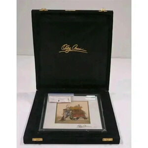 Oleg Cassini Hand Painted Indian Miniature Painting w/ Semi-Precious Gemstones